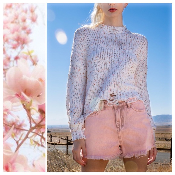 POL Winter's Favorite Confetti Distressed Sweater - Picture 4 of 11